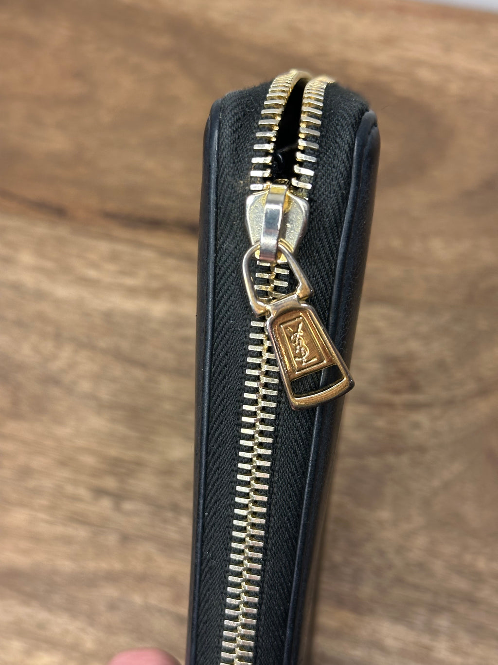 Saint Laurent Black Belle De Jour Zip Around Wallet