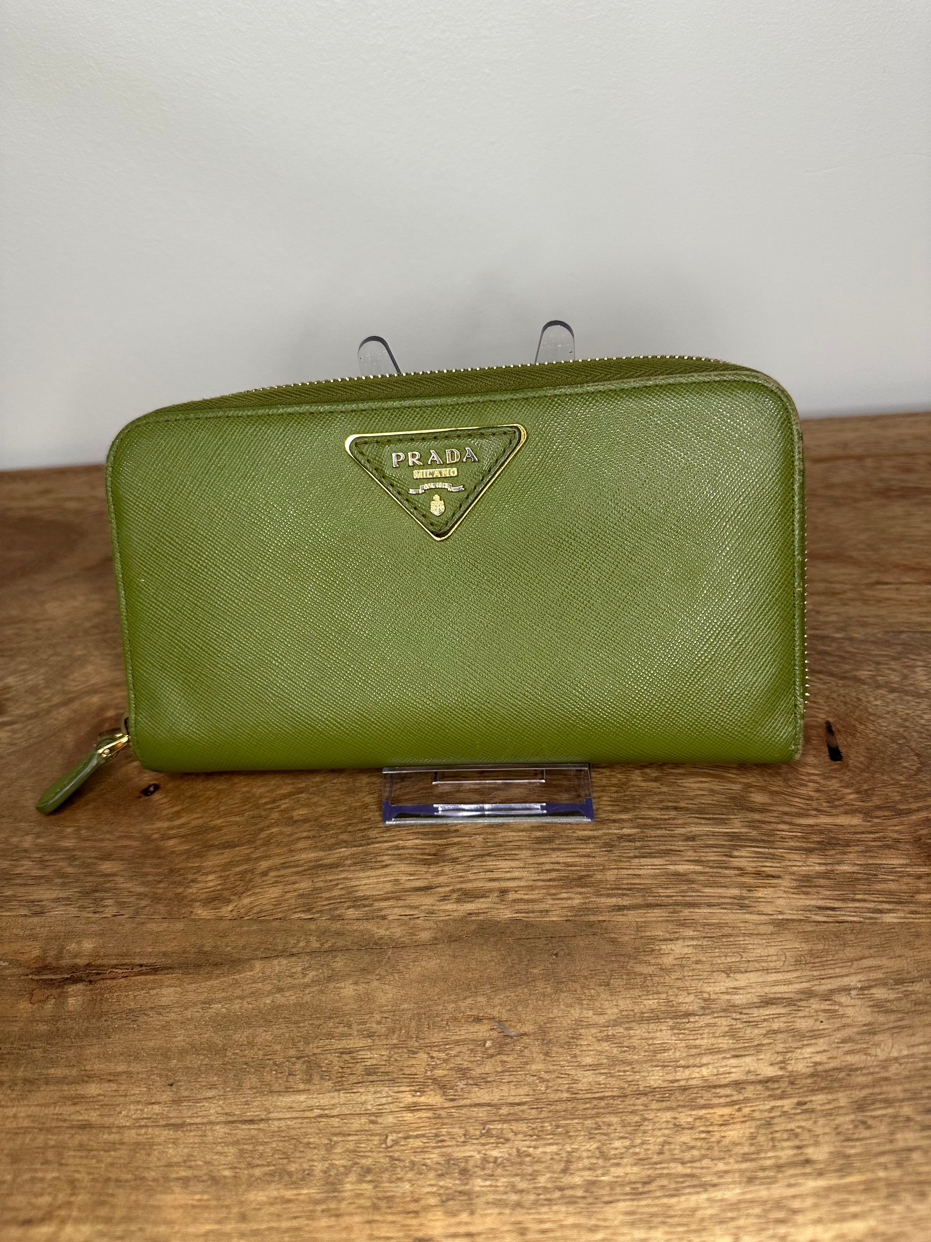 Prada | Green Saffiano Leather Wallet