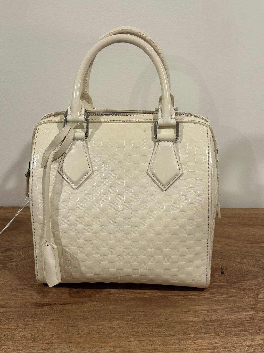 Louis Vuitton Speedy Cube White Leather Damier Facette