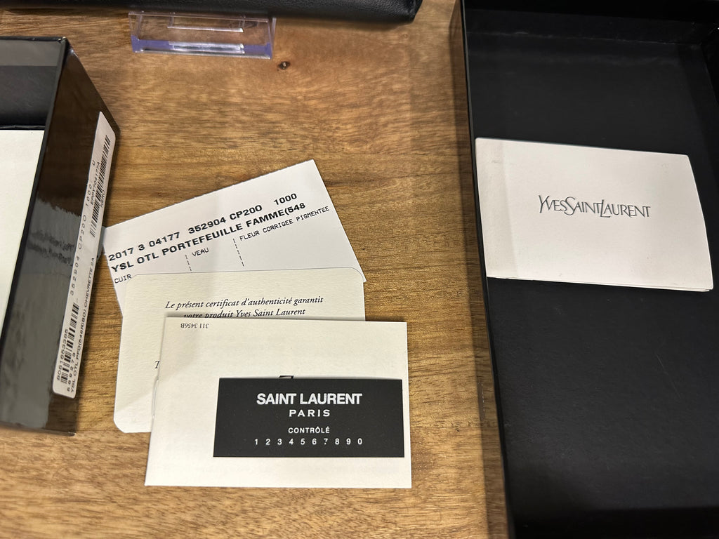 Saint Laurent Black Belle De Jour Zip Around Wallet