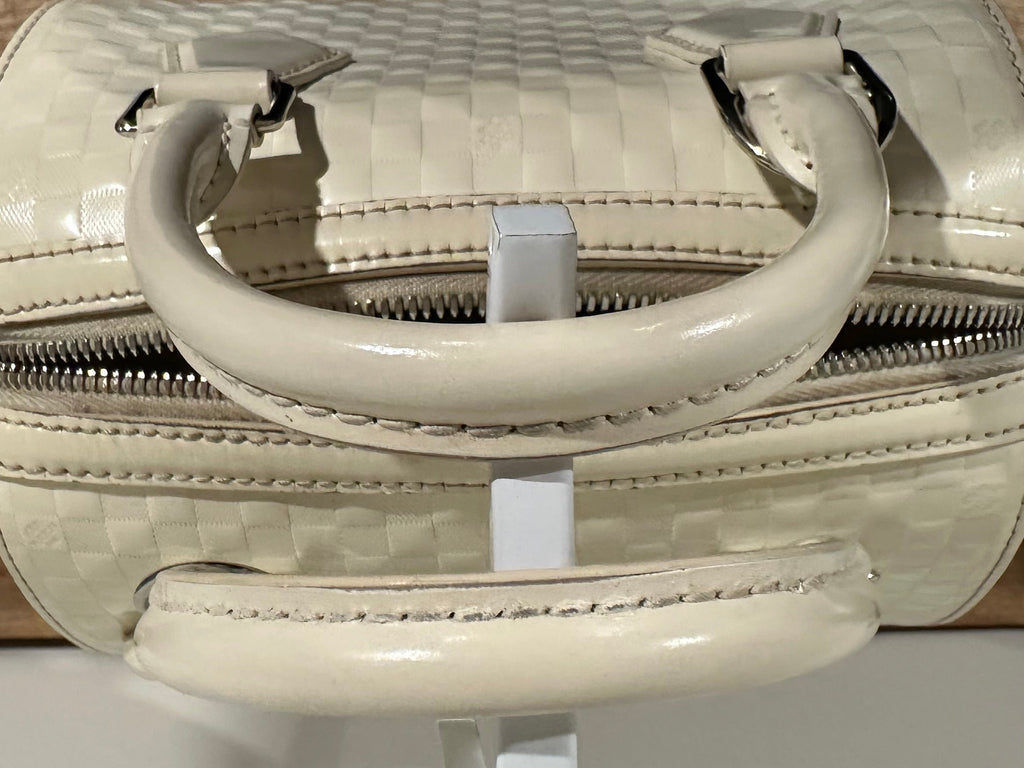 Louis Vuitton Speedy Cube White Leather Damier Facette