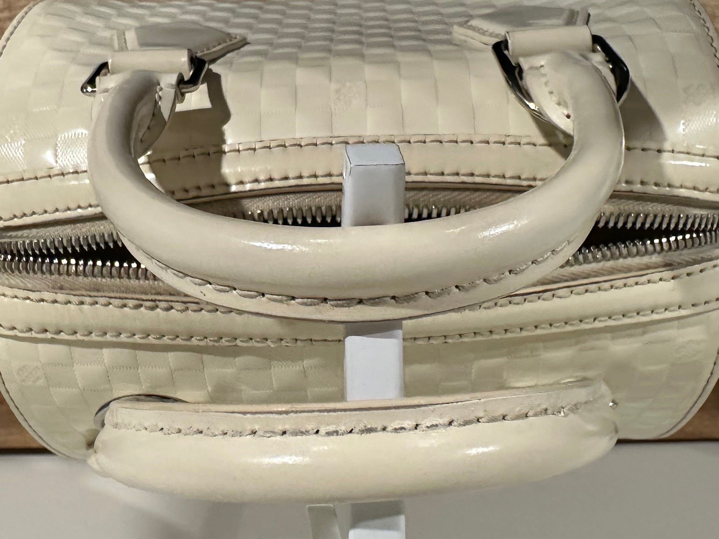 Louis Vuitton Speedy Cube White Leather Damier Facette