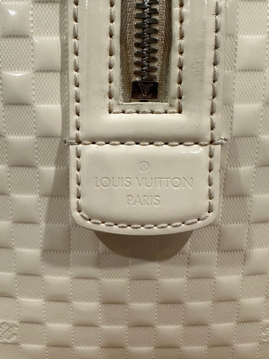 Louis Vuitton Speedy Cube White Leather Damier Facette