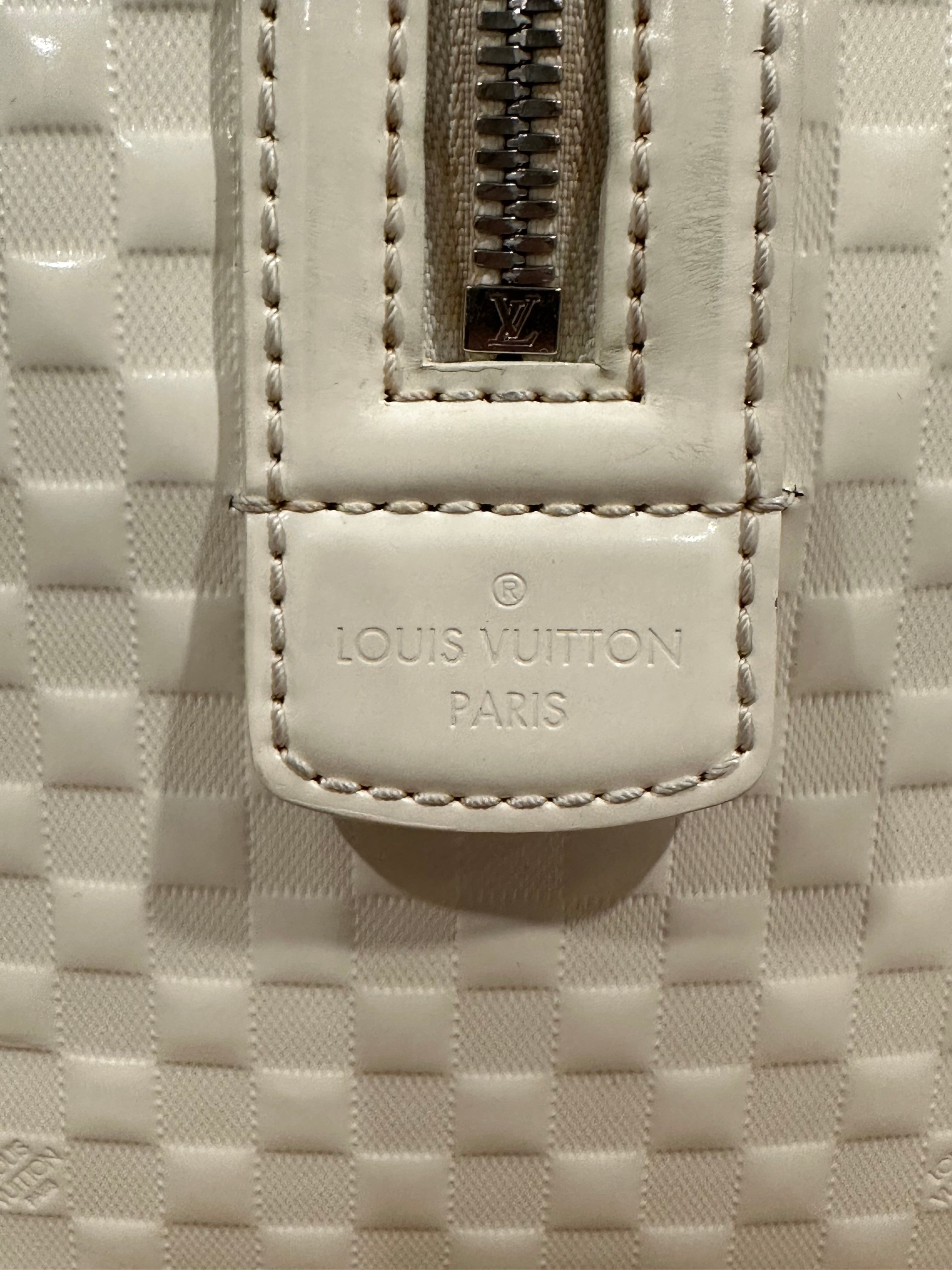 Louis Vuitton Speedy Cube White Leather Damier Facette