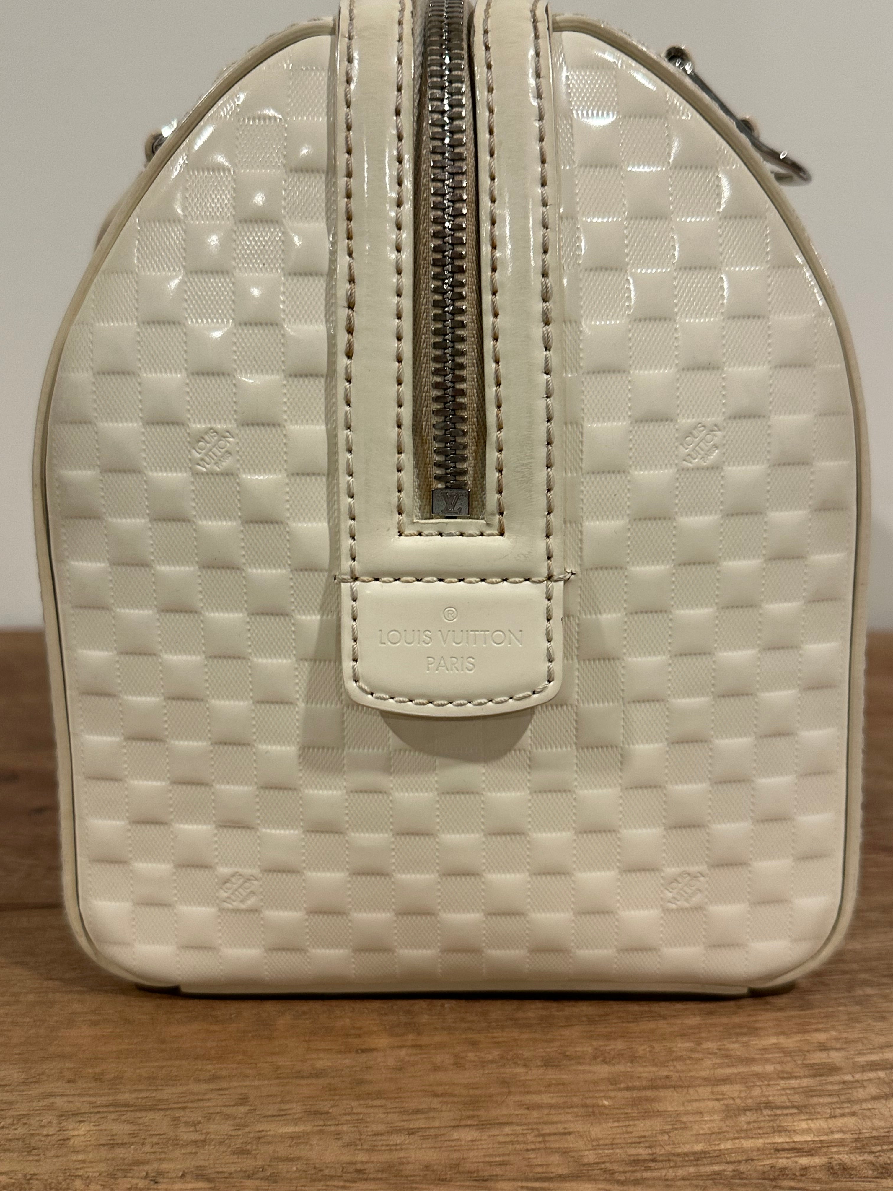 Louis Vuitton Speedy Cube White Leather Damier Facette