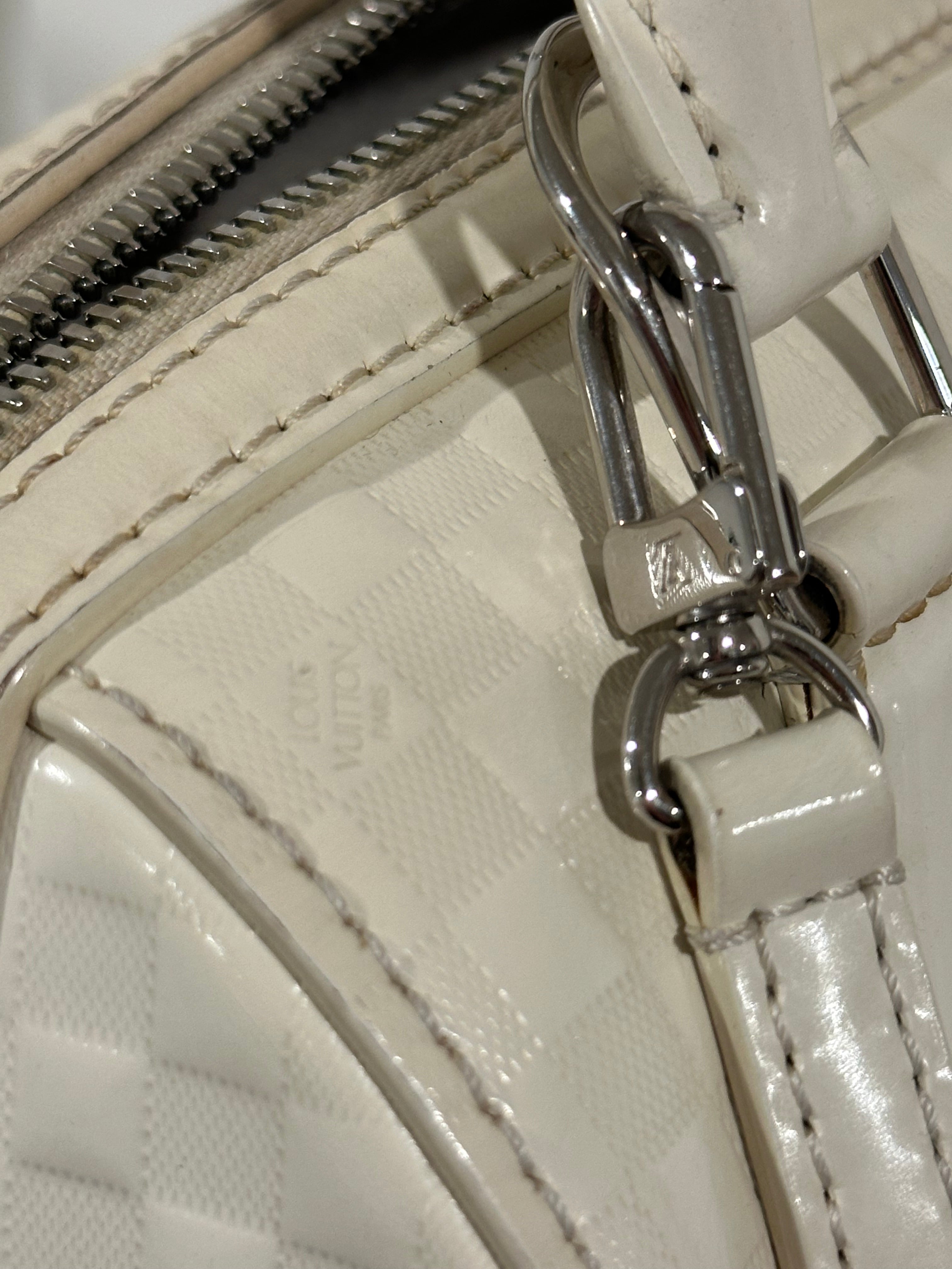 Louis Vuitton Speedy Cube White Leather Damier Facette