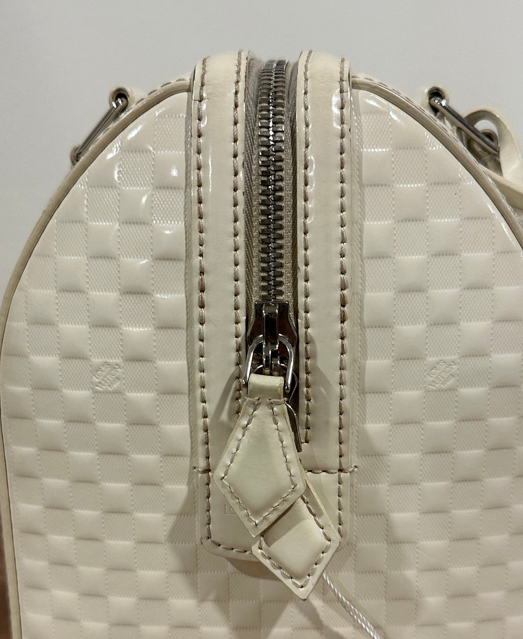 Louis Vuitton Speedy Cube White Leather Damier Facette