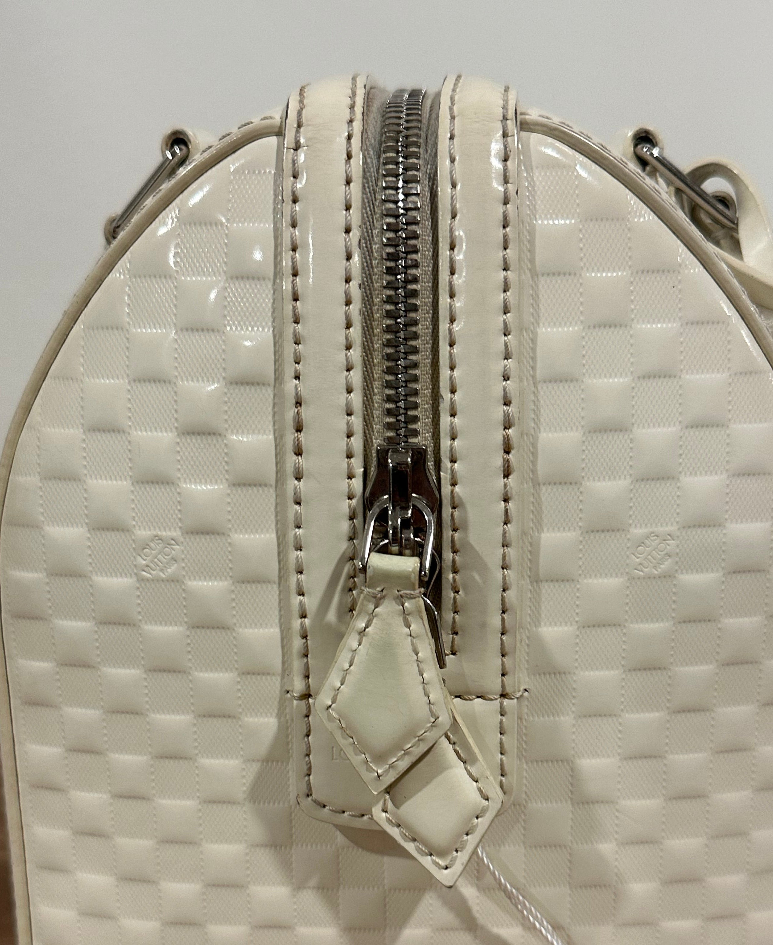 Louis Vuitton Speedy Cube White Leather Damier Facette
