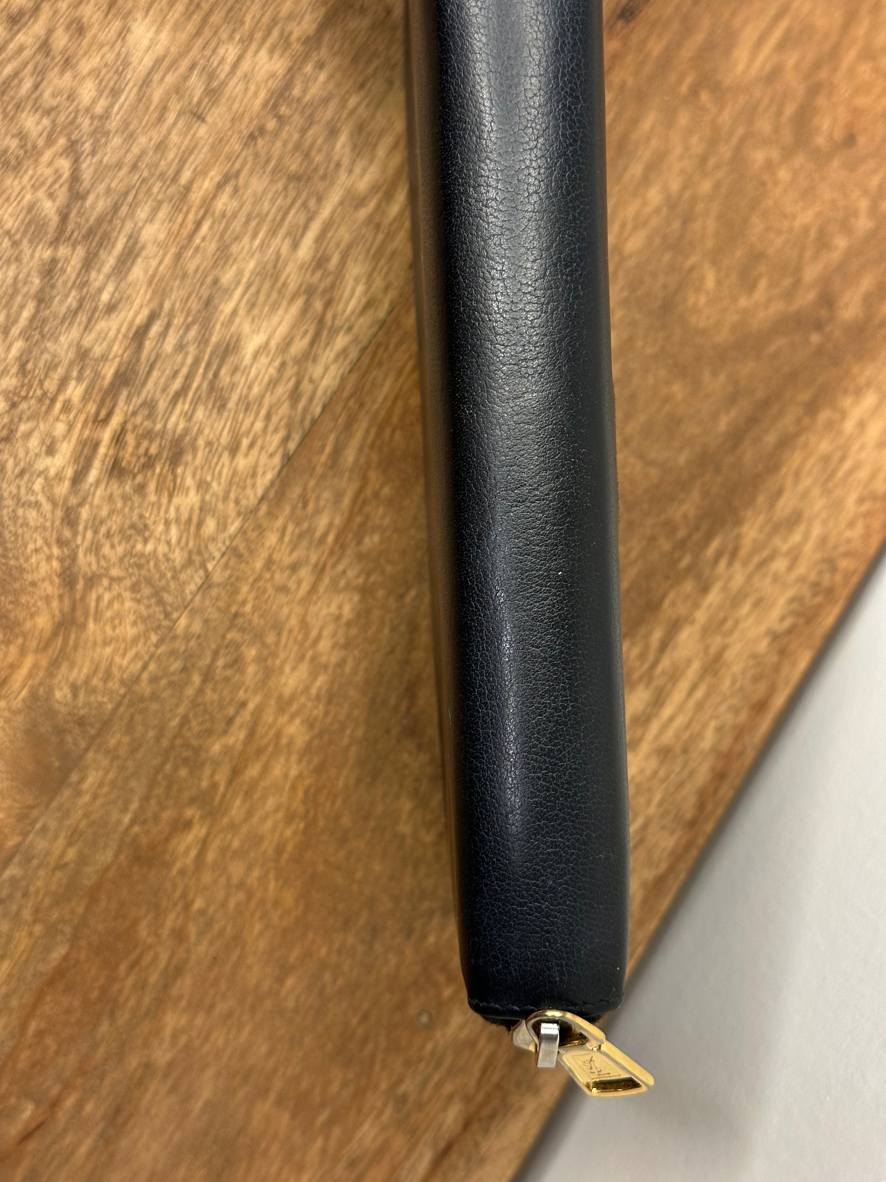 Saint Laurent Black Belle De Jour Zip Around Wallet