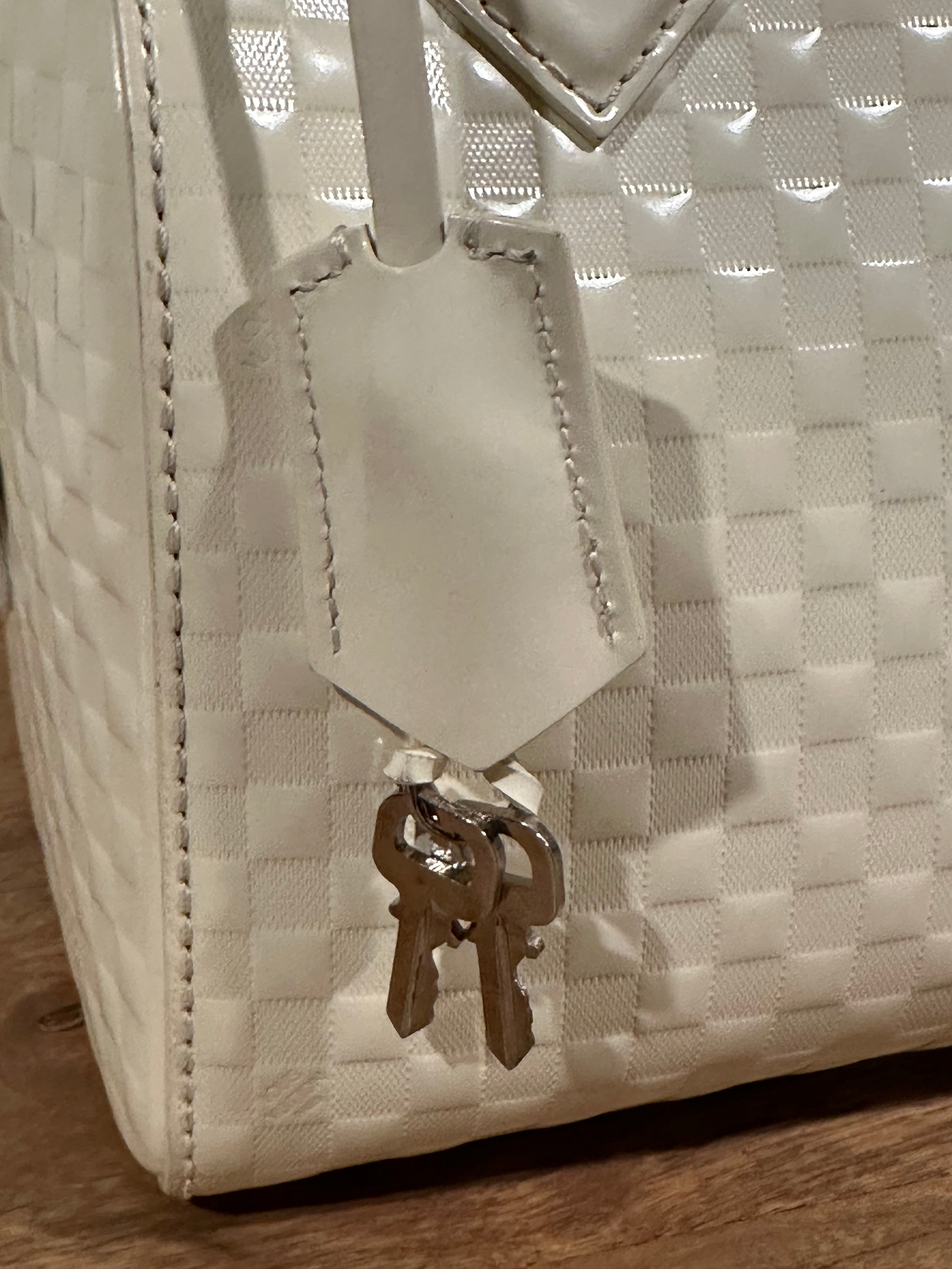 Louis Vuitton Speedy Cube White Leather Damier Facette