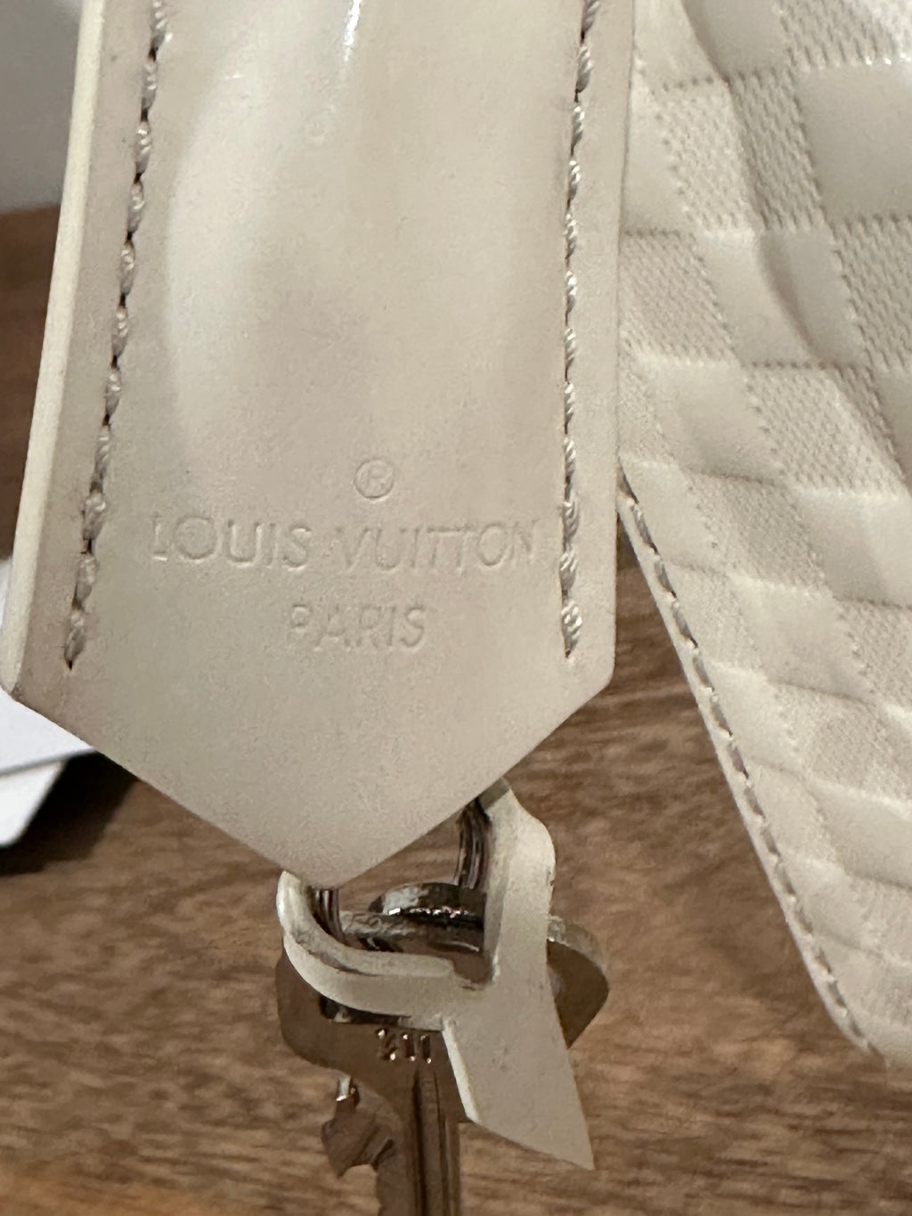 Louis Vuitton Speedy Cube White Leather Damier Facette