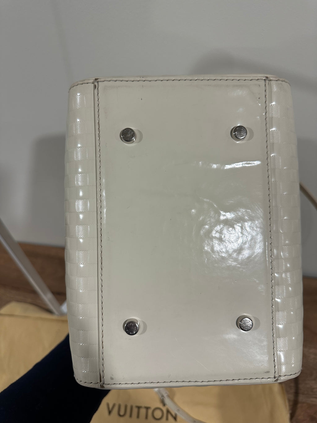 Louis Vuitton Speedy Cube White Leather Damier Facette