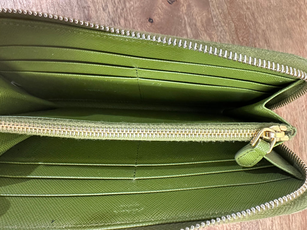 Prada | Green Saffiano Leather Wallet